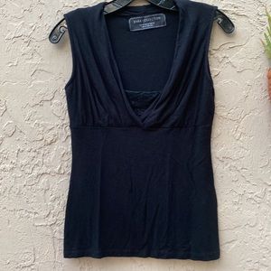 Zara Collection Lace Insert Top in Black